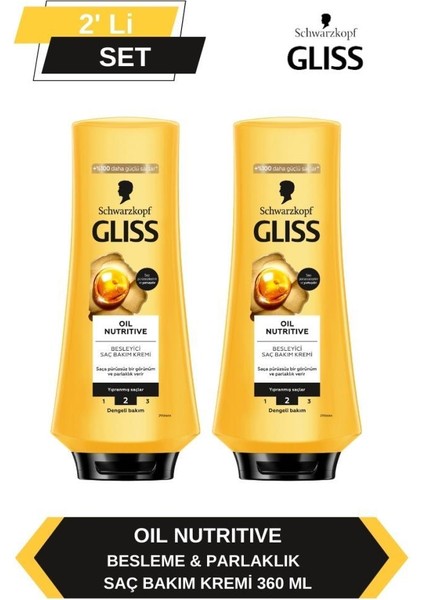 Oil Nutritive Saç Kremi 360ML x 2'li Set