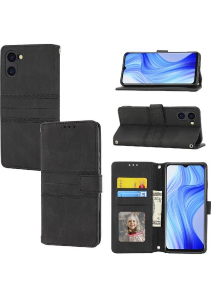 Realme 10T Manyetik Kapatma Darbeye Koruyucu Cüzdan Pu Için Flip Case (Yurt Dışından)