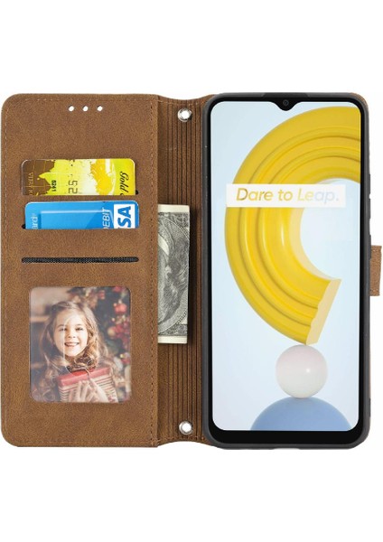 Realme C21 Için Flip Case/realme C20 Pu Deri Manyetik Kapatma Cüzdan (Yurt Dışından) modelleri