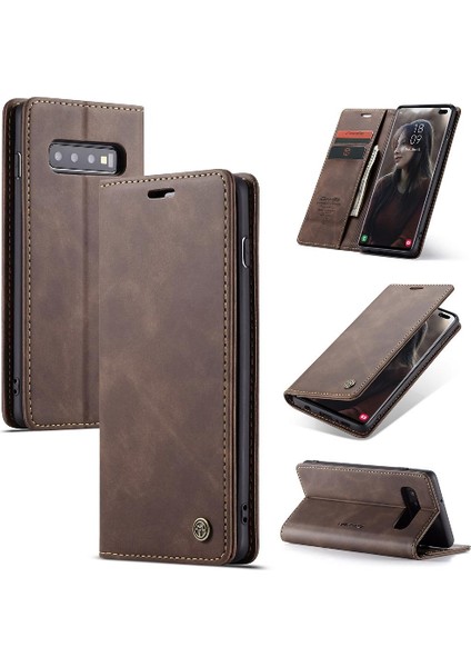 Samsung Galaxy S10 Artı Manyetik Kapatma Darbeye Kapak Pu Için Flip Case (Yurt Dışından)