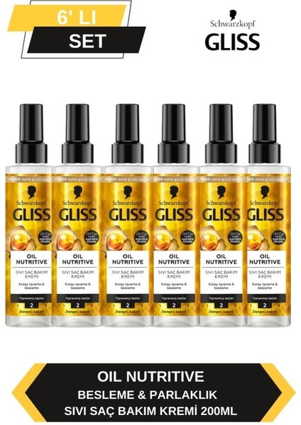 Oil Nutritive Sıvı Saç Kremi 200ML x 6'lı Set fırsatları