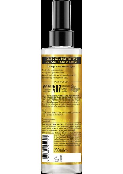 Oil Nutritive Sıvı Saç Kremi 200ML x 6'lı Set modelleri