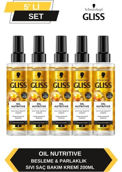 Oil Nutritive Sıvı Saç Kremi 200ML x 5'li Set