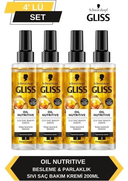Oil Nutritive Sıvı Saç Kremi 200ML x 4'lü Set fırsatları