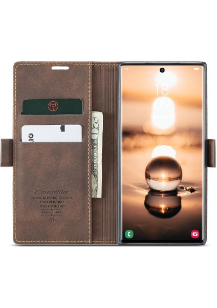 Samsung Galaxy S22 Için Flip Case Ultra Vintage Pu Deri Cüzdan Manyetik (Yurt Dışından)