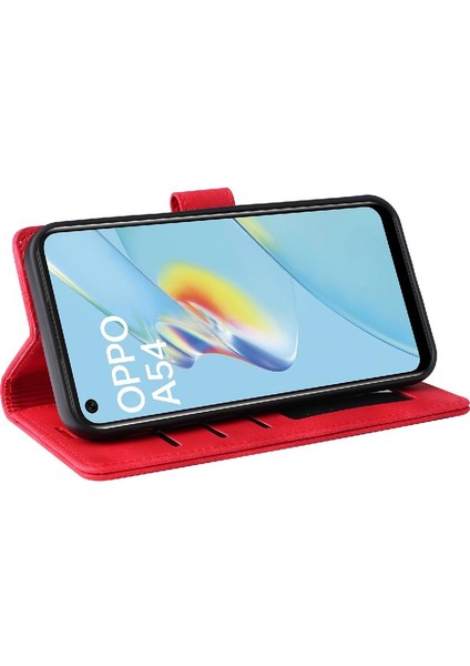 Oppo A54 4g Deri Kılıf Için Flip Case Darbeye Basit Iş Çevirme (Yurt Dışından)