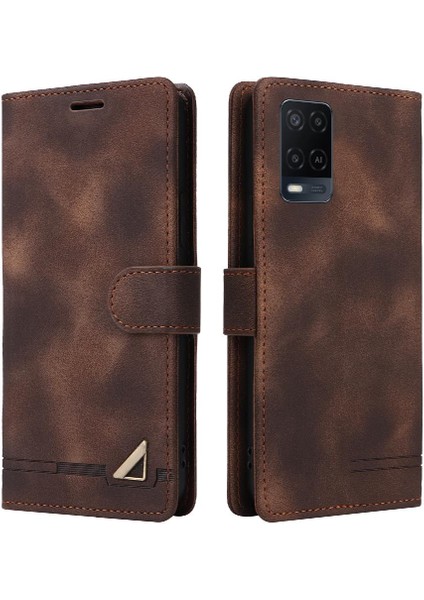 Oppo A54 4g Deri Kılıf Için Flip Case Darbeye Basit Iş Çevirme (Yurt Dışından)