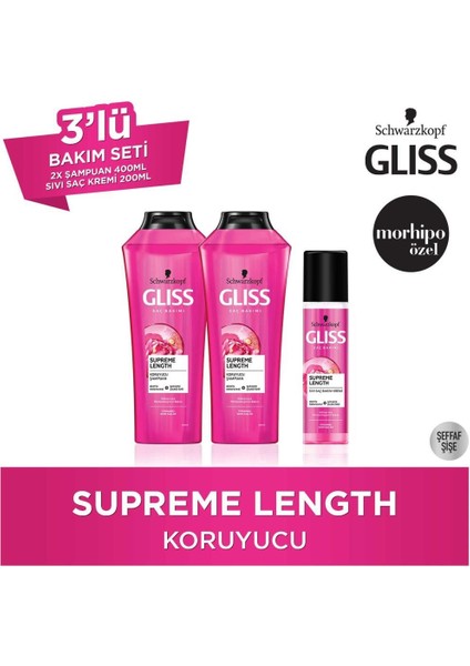 Supreme Length 400 ml x 2 Adet + Sıvı Saç Kremi 200 ml fırsatları