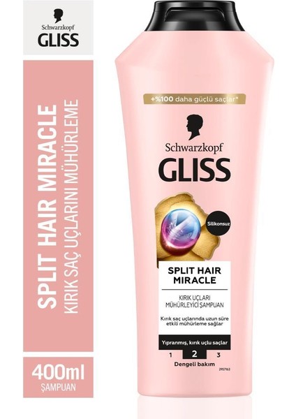 Split Hair Miracle Şampuan 400 ml x 2 Adet + Split Hair Miracle Saç Kremi 360 ml