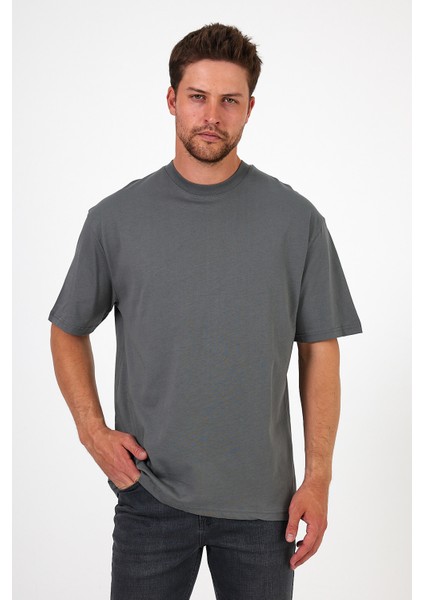 Erkek Bisiklet Yaka Baskılı T-Shirt 7024