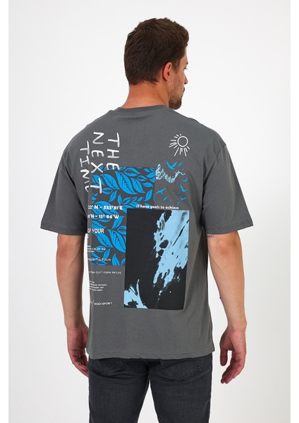 Erkek Bisiklet Yaka Baskılı T-Shirt 7024 fırsatları