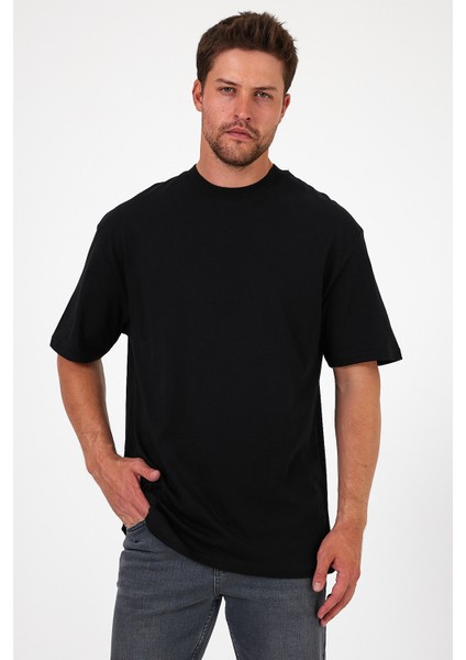 Erkek Bisiklet Yaka Baskılı T-Shirt 7024