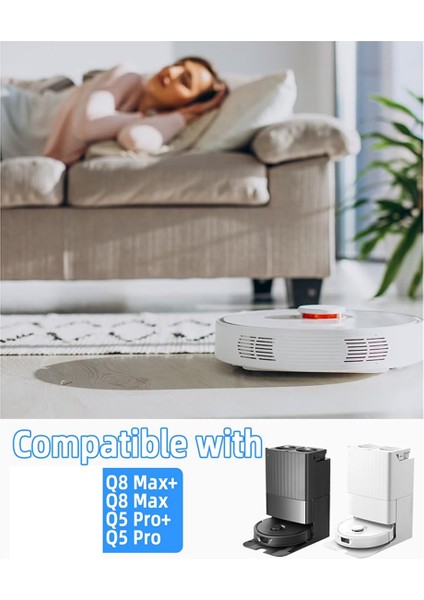 Q8 Max+/q8 Max/q5 Pro+/q5 Pro Robot Süpürge Için Aksesuar Seti, Ana Fırça, Hepa Filtreler, Mendiller, Yan Fırça (Yurt Dışından)