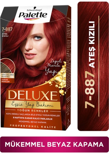 Deluxe Yoğun Renkler Saç Boyası Ateş Kızılı 7-887