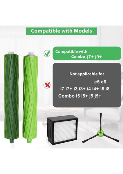 Combo J7+ J9+ Robot Süpürge ve Paspas Temizleyici, Filtre, Fırça, Toz Torbası Için Uyumlu Aceesories Yedek Parçalar (Yurt Dışından)