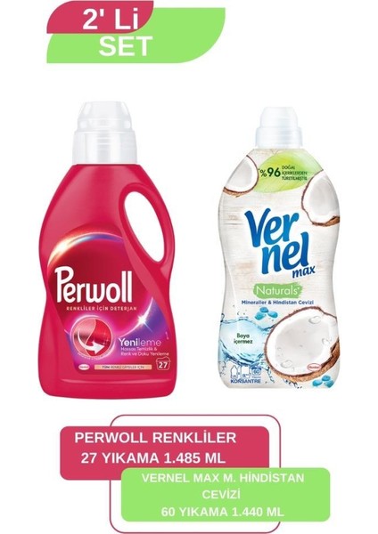 Vernel Max Mineraller&H.Cevizi 1,44L + Perwoll Renkli 1,485