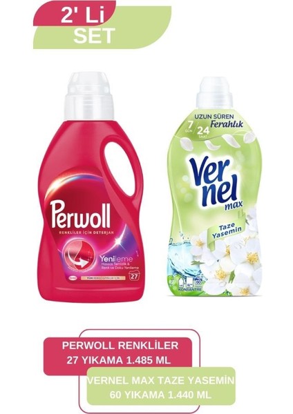 Vernel Max Taze Yasemin 1,44L + Perwoll Renkli 1,485