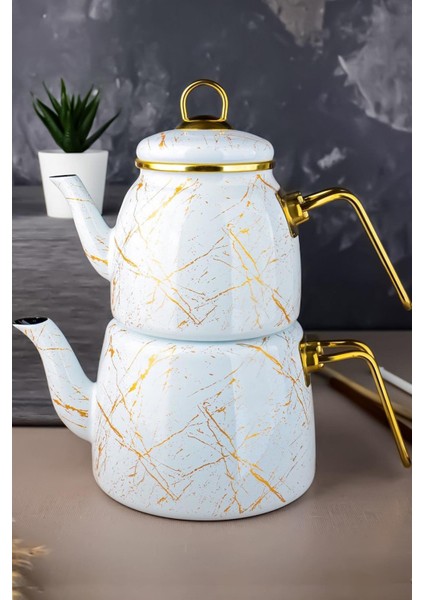 Havana Serisi Emaye Çaydanlık Takımı - Beyaz fiyatları