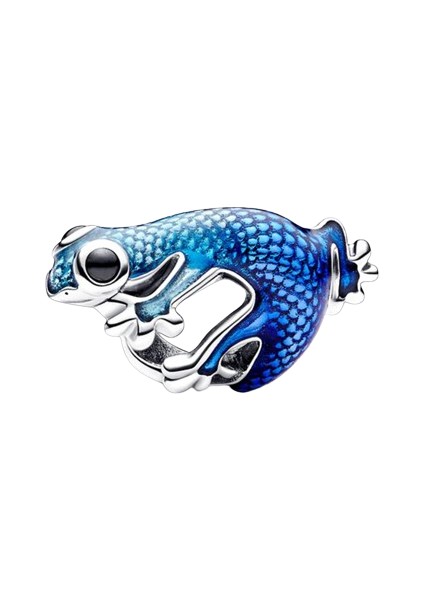 Metalik Mavi Geko Charm