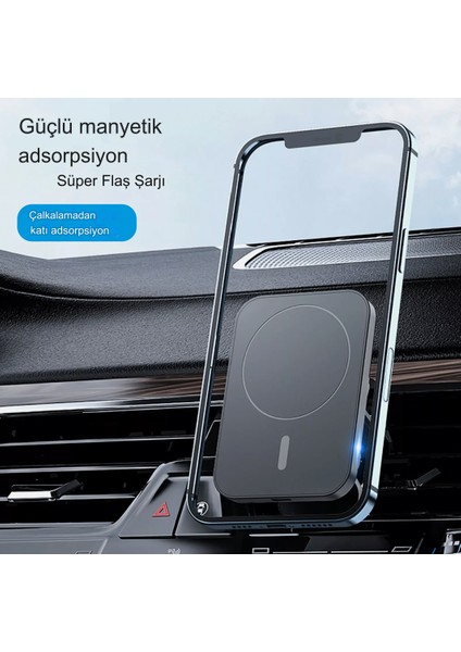Yeni Nesil Megsafli Arç Içi Telefon Tutucu - Şarj Cihazı 15W Hızlı Şarjlı 13/14/15/pro Max Uyumlu modelleri