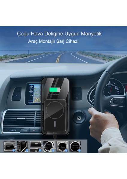 Yeni Nesil Megsafli Arç Içi Telefon Tutucu - Şarj Cihazı 15W Hızlı Şarjlı 13/14/15/pro Max Uyumlu fırsatları