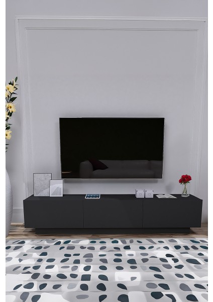 Modern Şık Tasarim Tv Ünitesi Antrasit Tv3