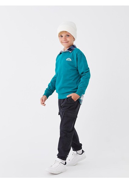 Rahat Kalıp Bisiklet Yaka Baskılı Erkek Çocuk Sweatshirt fiyatları