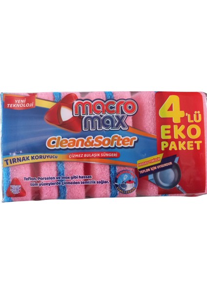 4'lü Eko Paket Bulaşık Süngeri