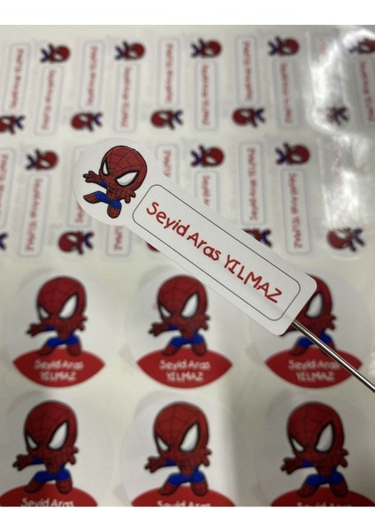 Okul Etiketi Kalem Defter Etiketi Baby Spider Örümcek Adam 194 Adet Opak Sticker