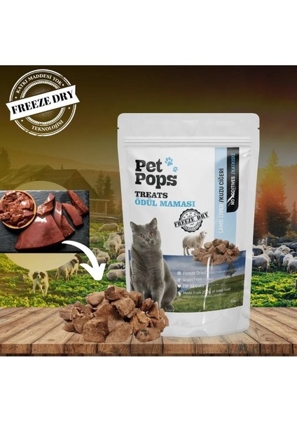 Freeze-Dried Kuzu Ciğeri Kedi Ödülü 40 gr