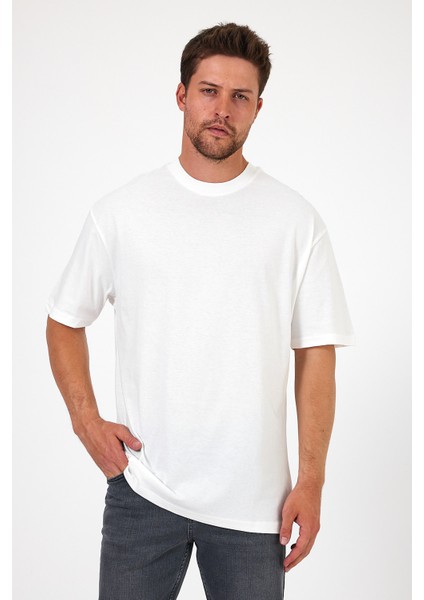 Erkek Bisiklet Yaka Aslan Baskılı T-Shirt 7025
