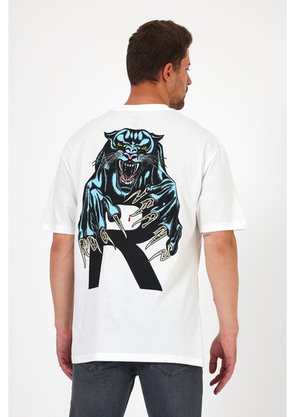 Erkek Bisiklet Yaka Aslan Baskılı T-Shirt 7025 fırsatları