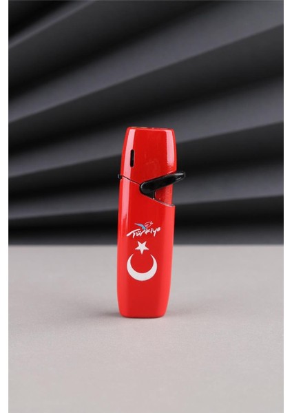 Kırmızı Türkiye Yazılı ve Türk Bayrağı Çakmak 24CSM918PTURKR1