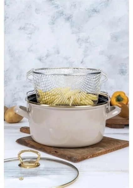 Qualita Savor Emaye Kızartma Tenceresi 22CM