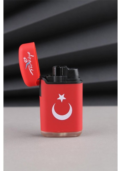 Kırmızı Türkiye Yazılı ve Türk Bayrağı Çakmak 24CSM919PR001