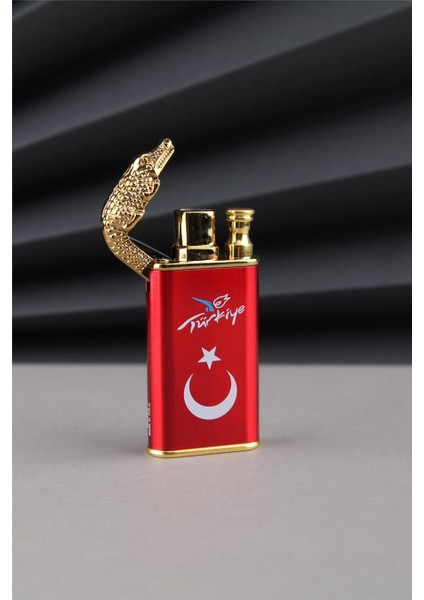Altın Timsah Çakmak Özel Tasarım Türkiye Yazılı ve Türk Bayrağı Çakmak 24CSM923MR003 fiyatları