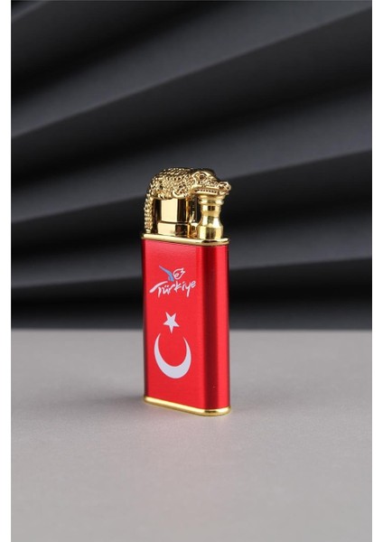 Altın Timsah Çakmak Özel Tasarım Türkiye Yazılı ve Türk Bayrağı Çakmak 24CSM923MR003 modelleri