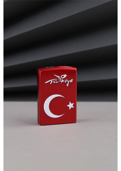 Kırmızı Kaydırmalı Kabartmalı Türkiye Yazılı ve Türk Bayrağı Çakmak 24CSM925MR002