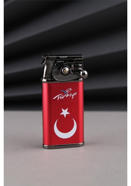 Kırmızı Tabanca Özel Tasarım Türkiye Yazılı ve Türk Bayrağı Çakmak 24CSM936MR001 fiyatları