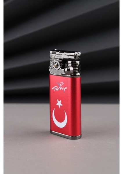 Kırmızı Tabanca Özel Tasarım Türkiye Yazılı ve Türk Bayrağı Çakmak 24CSM936MR001 modelleri