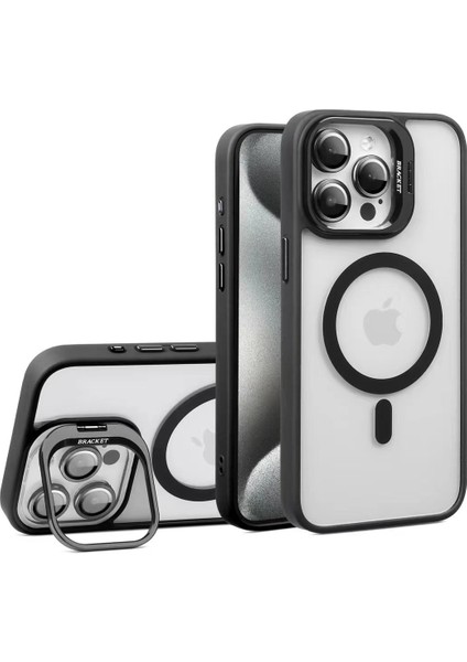 iPhone 13 Pro Max Kılıf Magsafe Uyumlu Kamera Standlı +Lens Koruyuculu Kapak fırsatları