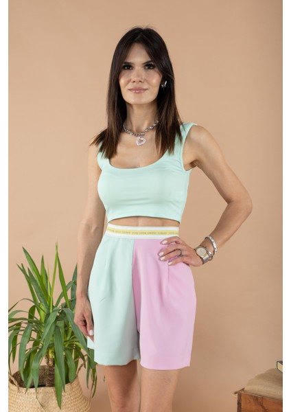 Mint Kadın Basic Crop Bluz