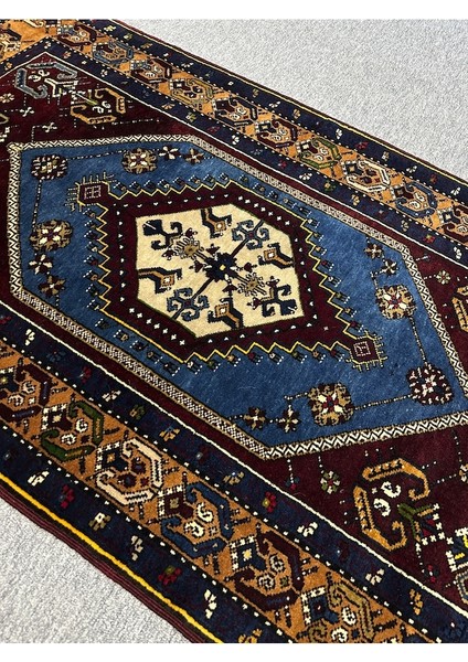 El Dokuma Sıfır Yahyalı Halısı 95X175 Mavi Kök Boya Yün Halı fiyatları