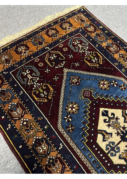 El Dokuma Sıfır Yahyalı Halısı 95X175 Mavi Kök Boya Yün Halı modelleri