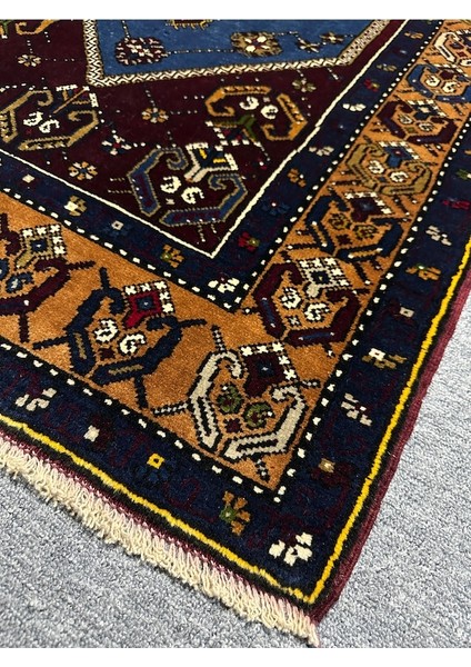 El Dokuma Sıfır Yahyalı Halısı 95X175 Mavi Kök Boya Yün Halı fırsatları
