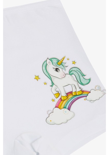 Kız Çocuk Boxer Sevimli Unicorn & Gökkuşağı 5-11 Yaş, Beyaz modelleri