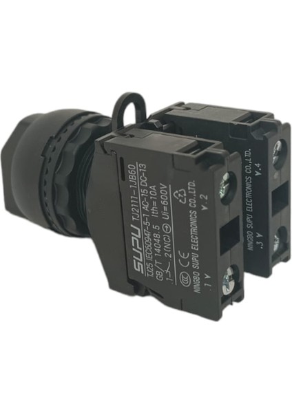 TJ2510-1AF60-J11 / 3 Konumlu Kalıcı Mandal Buton Seti, 1na+1nk (1no+1nc), Siyah modelleri