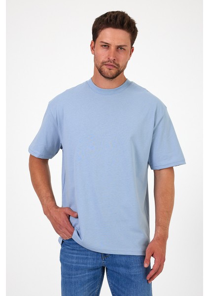 Erkek Bisiklet Yaka Los Angeles Baskılı T-Shirt 7029
