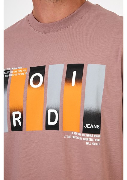 Erkek Bisiklet Yaka Baskılı T-Shirt 7028 modelleri