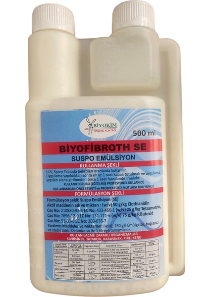Biyofibroth SE500MLGENELAMAÇLI Haşere Ilacı